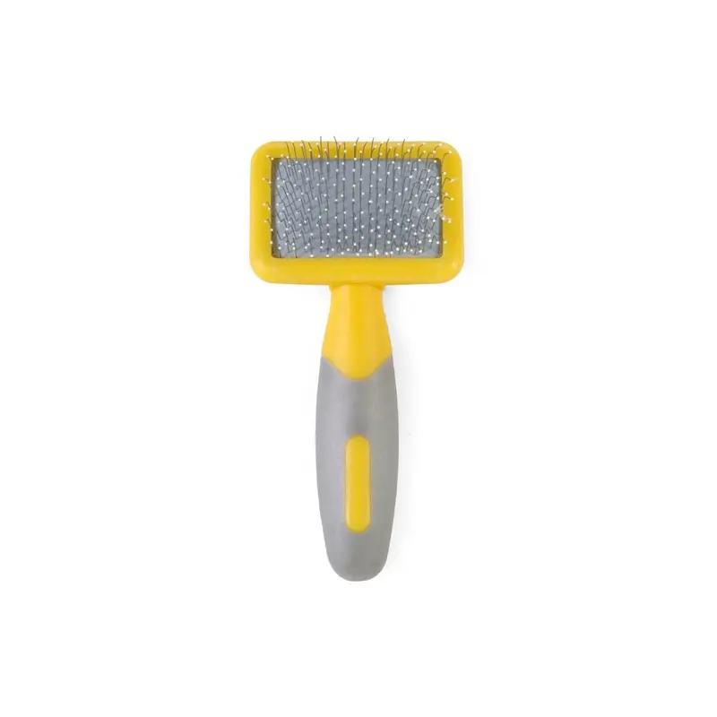 Ancol Grey/Yellow Ergo Animal Slicker Brush, Small