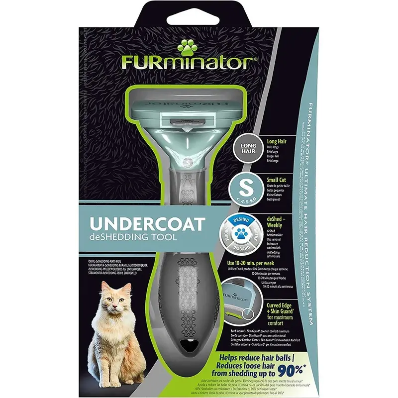 Furminator Undercoat Deshedding Tool For Long Haired Cats - Cat Small