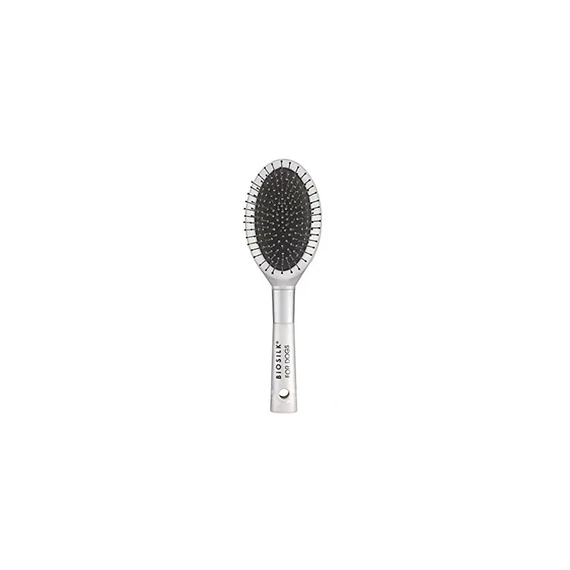 New Biosilk For Dogs Double Sided Pin And Bristle Brush - & Improved 2020, White