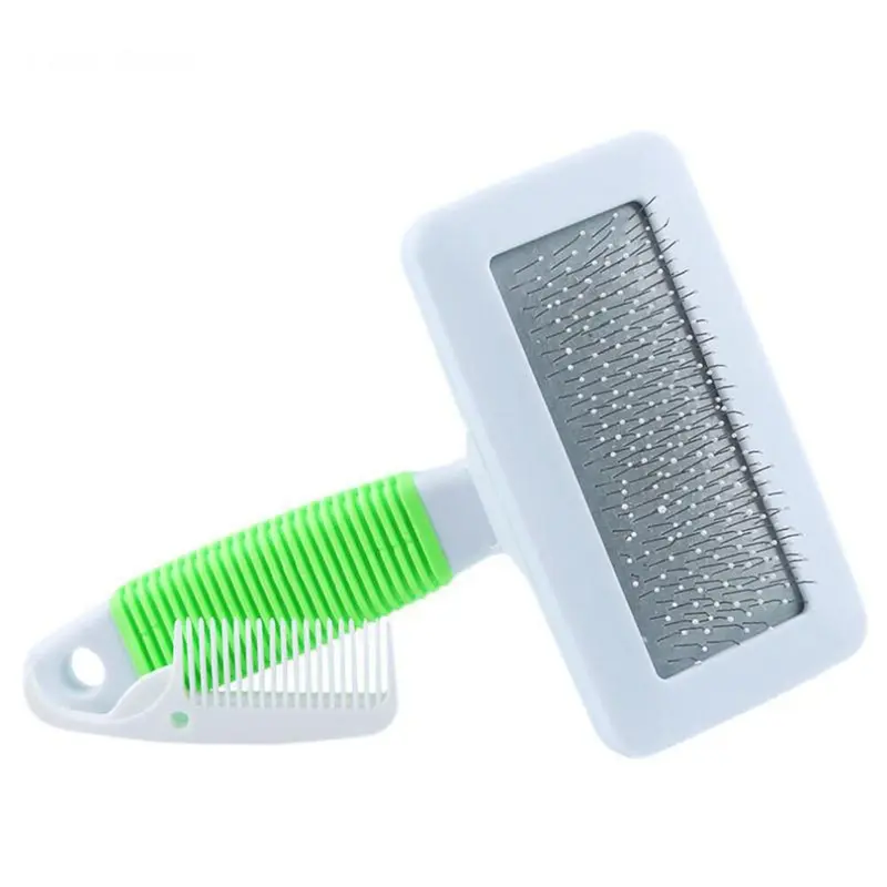 New Zech (, S) Pet Puppy Dog Cat Hair Shedding Grooming Trimmer Fur Comb Brush Green