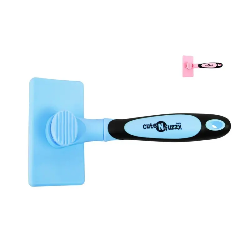 Schattignfuzzy Blue Cutenfuzzy Self Cleaning Pet Slicker Brush Large