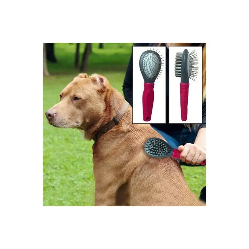 Enrych Grey/Red 0642 4 In. Dog Combo Brush 4In