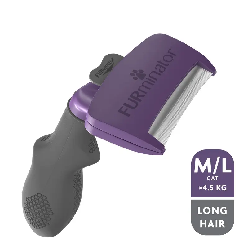 Furminator De-Shedder Grooming Tool For Long Haired Medium & Large Cats