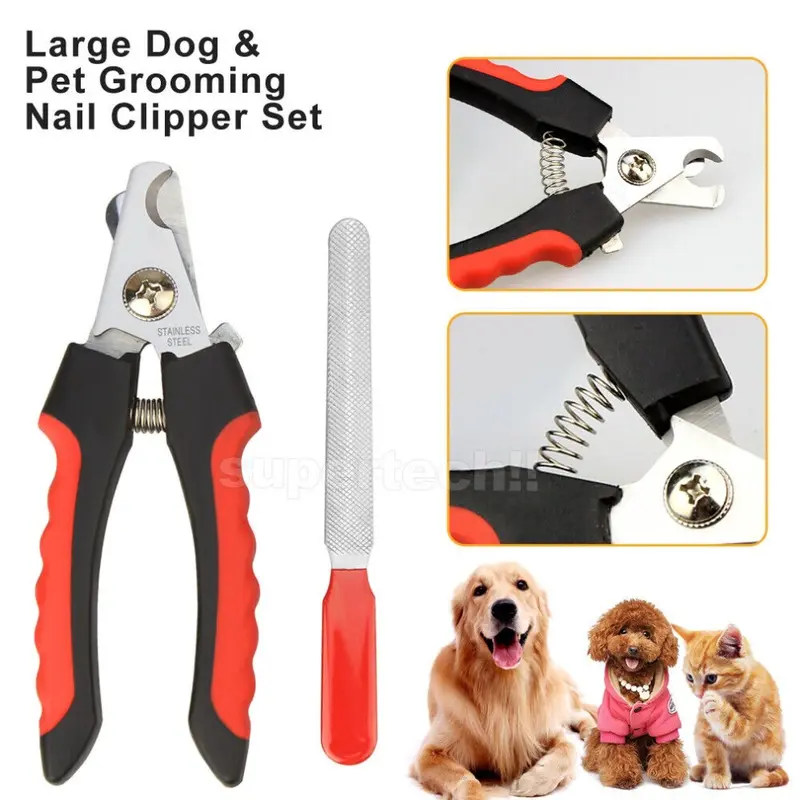 Zeuxo Pet Dog Cat Nail Clippers Professional Toe Trimmer Clipper Grooming Steel Tool
