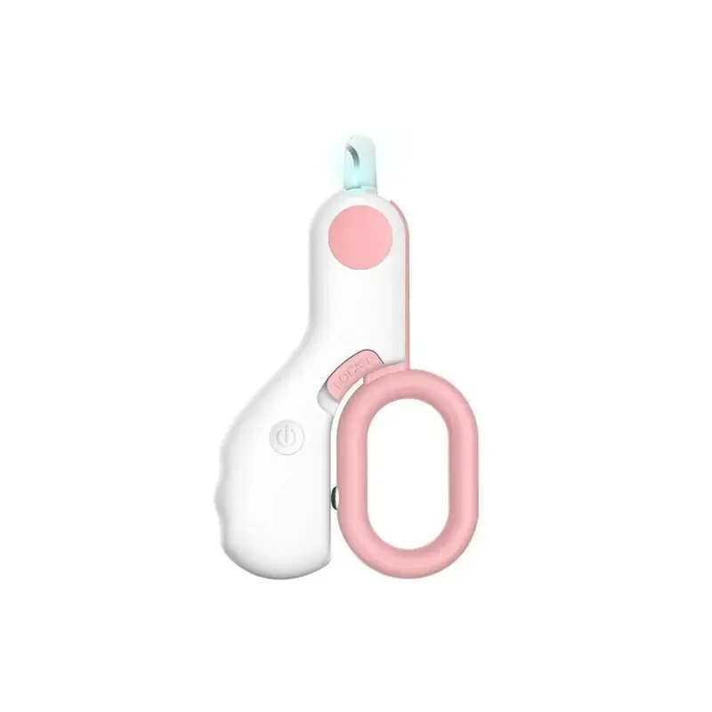 Rowjow Pink/Light () Led Cat Dog Nail Clipper Cutter Pet Claw Trimmer With Safety Lock