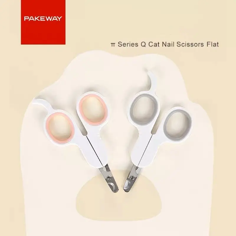 Pakeway White/Pink Cat Flat/Angled Nail Clipper | Style: Flat - And