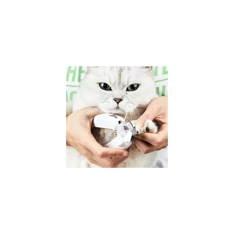 Greenzech White Cat Nail Clipper With Front Led Lights
