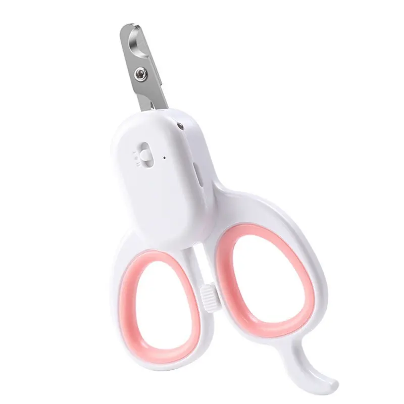 Pink Pet Nail Clippers With Led Lights Size 13.1