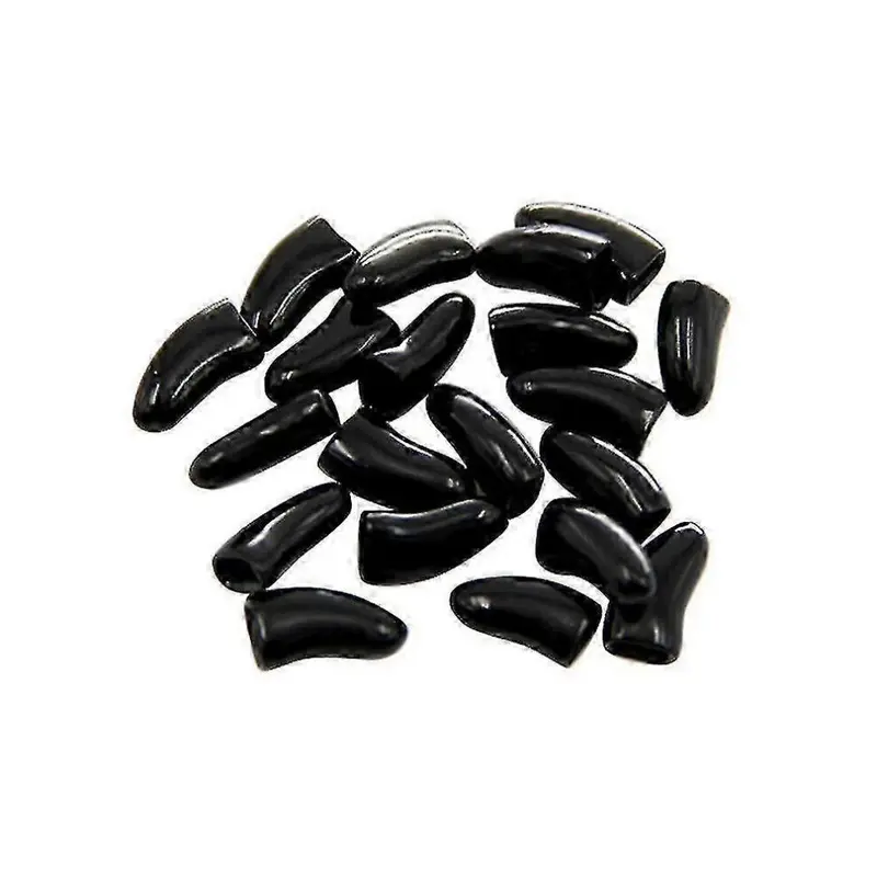Black (-Xs) 20Pcs Colorful Non-Toxic Soft Nail Caps For Pet Cat Paws Protective