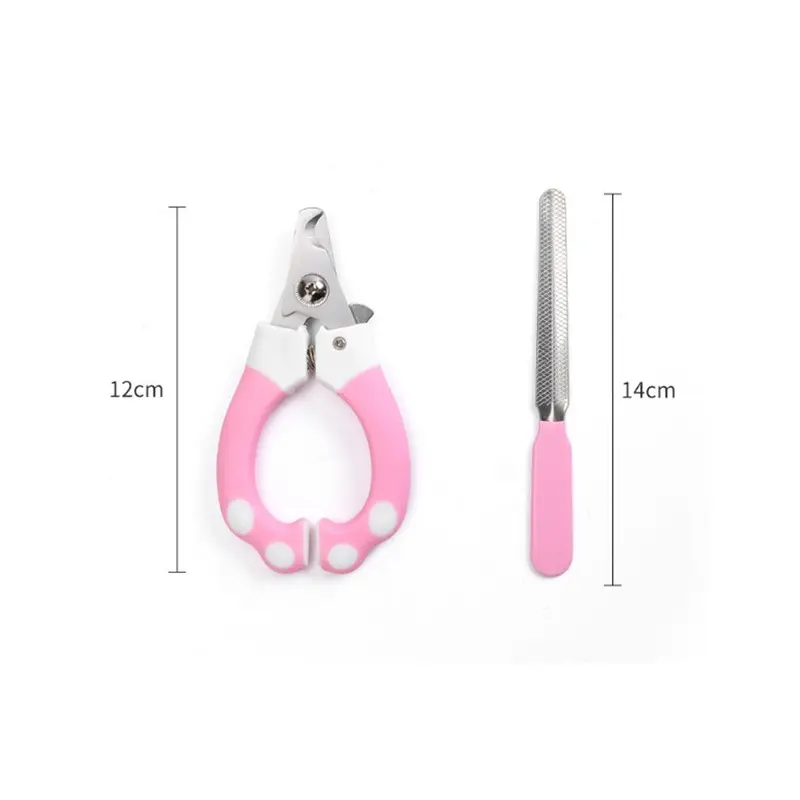 Pink ) Pet Cleaning & Dog Nail Clippers Nail Scissors Cat Nail Scissors With File Small