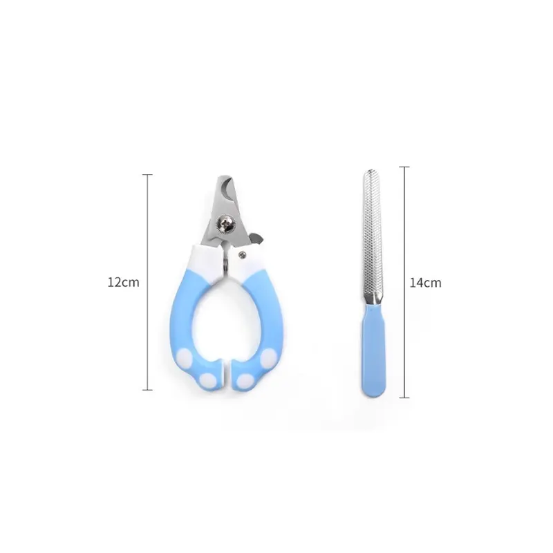 Blue ) Pet Cleaning & Dog Nail Clippers Nail Scissors Cat Nail Scissors With File Small