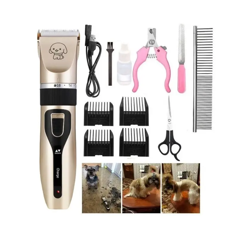 Cordless Pet Electric Dog Cats Grooming Clippers Low Noise Trimmer Shaver Kit