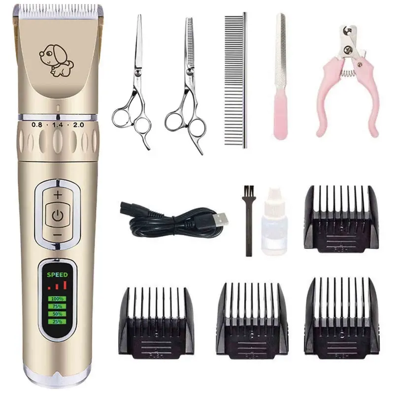Gold (Gold) B8 Low Noise 3-Speed Pet Hair Clipper Trimmer Kit Size 3
