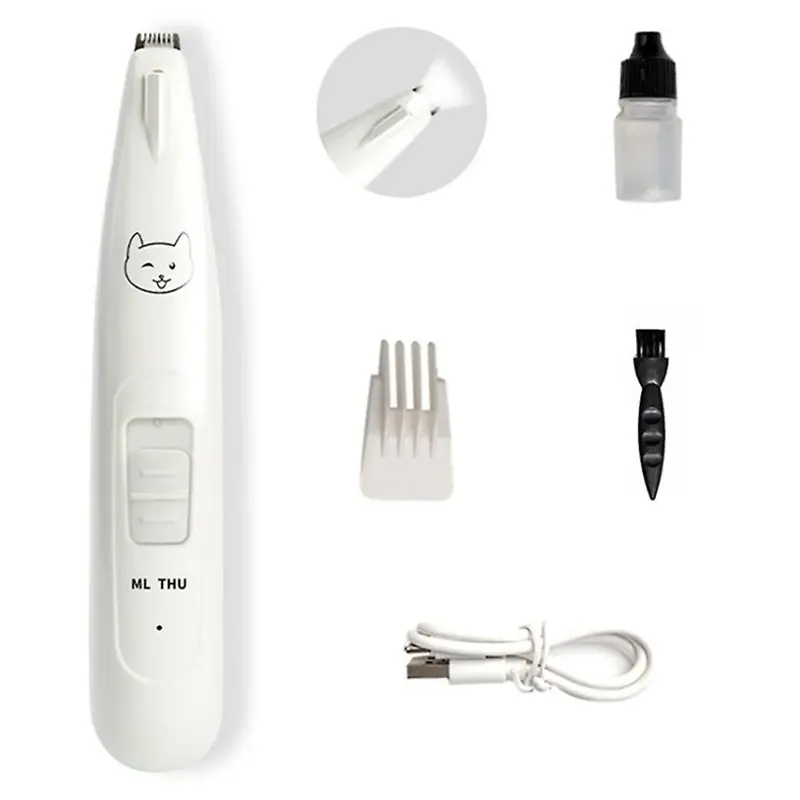 Pet Cats Dogs Paw Grooming Hair Clipper Dog Paw Hair Trimmer Rechargeable Cordless
