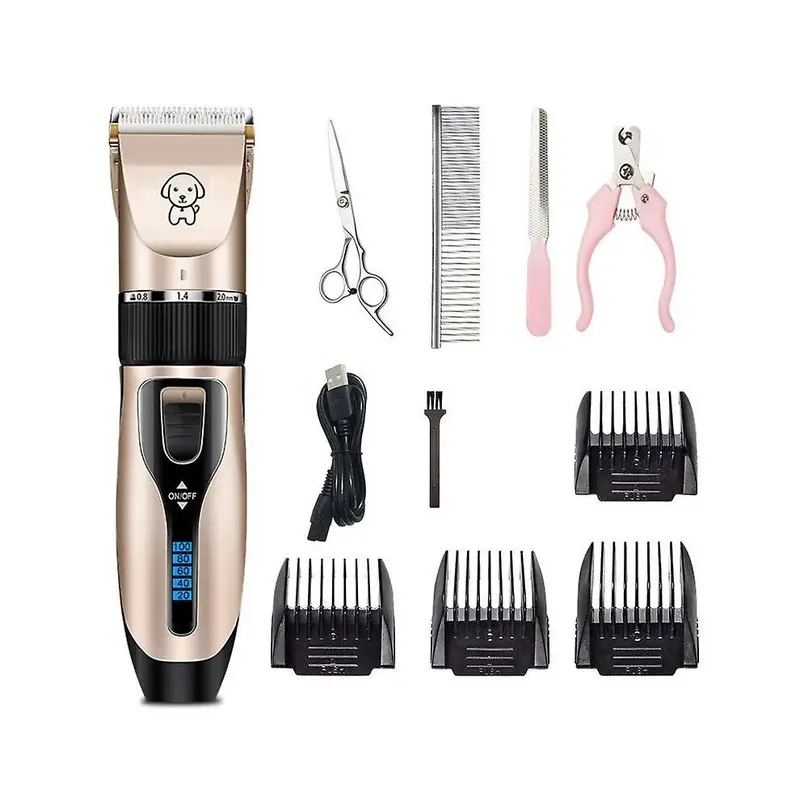(A) Electrical Pet Hair Trimmer Cutting Kit Grooming Clippers Set Size 1