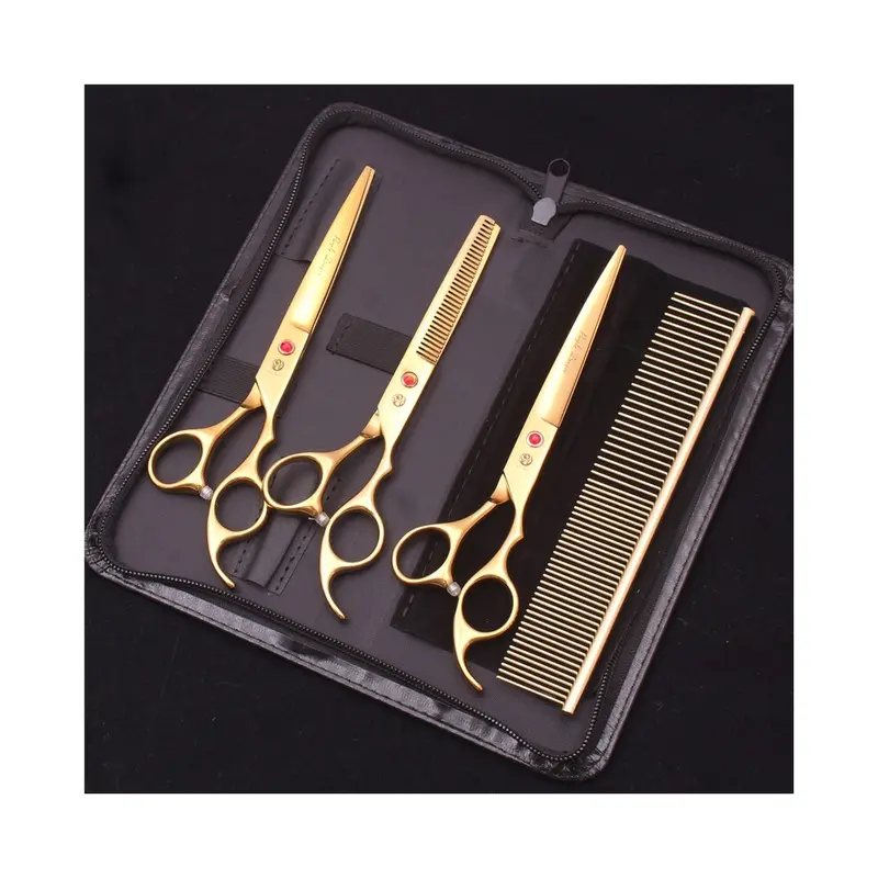 (Z3003 Jin PYSC4P)7" Professional Pet Dog Scissors Stainless Steel Thinning Shears