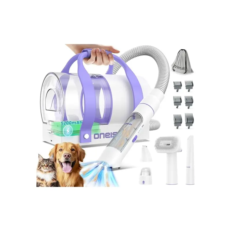 Oneisall Dog Grooming Vacuum Kit With Clippers & Tools Size 12