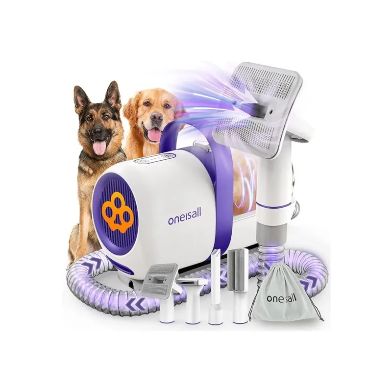 Oneisall Dog Grooming Kit Vacuum With Clippers & Tools Size 12
