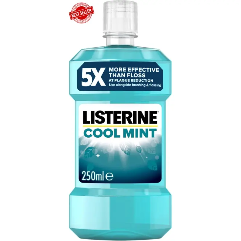 Listerine Cool Mint Mouthwash 1L Pack of 2 Fresh Breath Healthy Gums Kills Germs