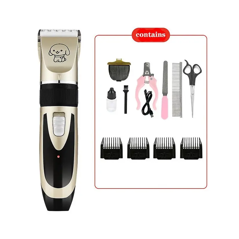 (A) Professional Dog Grooming Kit - Rechargeable, Cordless Pet Grooming Clippers