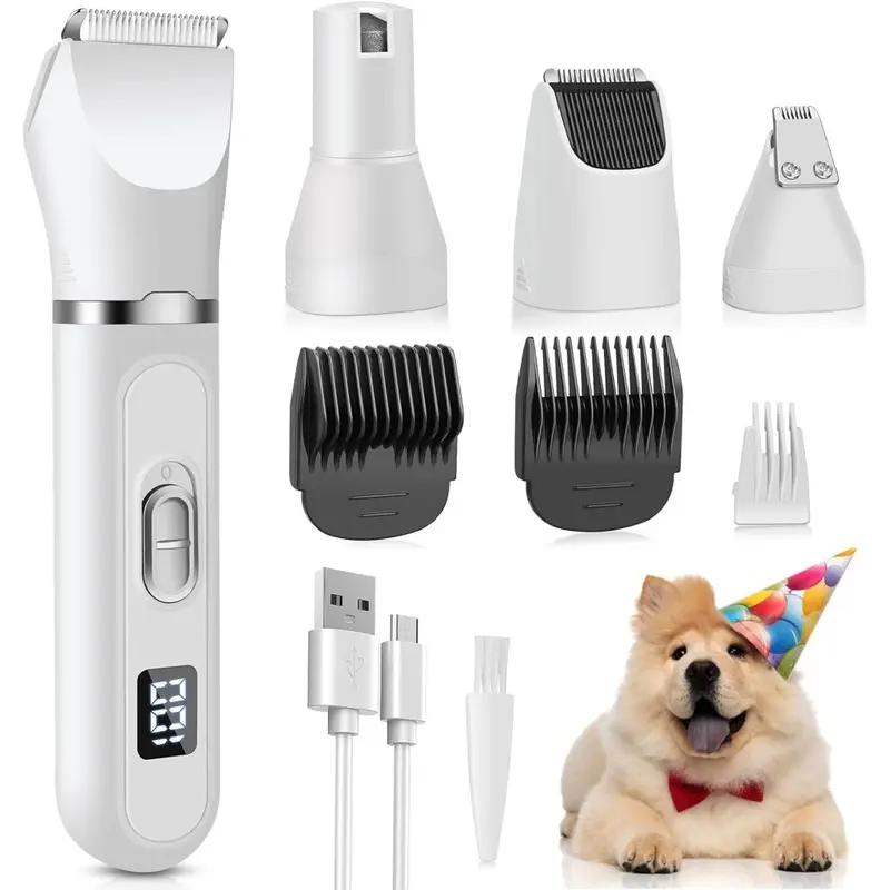 Cordless Electric Pet Dog Cats Grooming Clippers Low Noise Shaver Trimmer Kit
