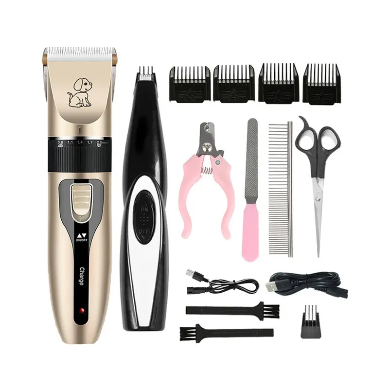 (Set 2)Professional Cat Dog Hair Clipper Grooming Kit Rechargeable Pet Hair Clipper