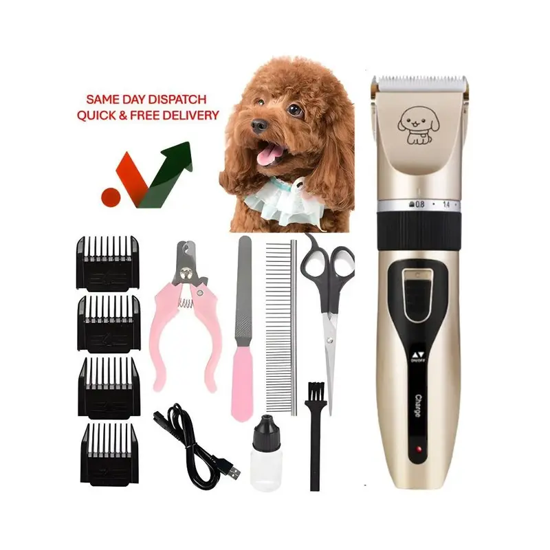 Electric Cordless Pet Dog Cats Grooming Clippers Low Noise Shaver Trimmer Kit