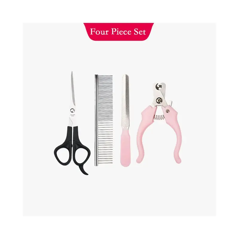 (Four Piece Package)Dog Clippers Quiet Pet Grooming Tool Cat Animal Hair Clipper