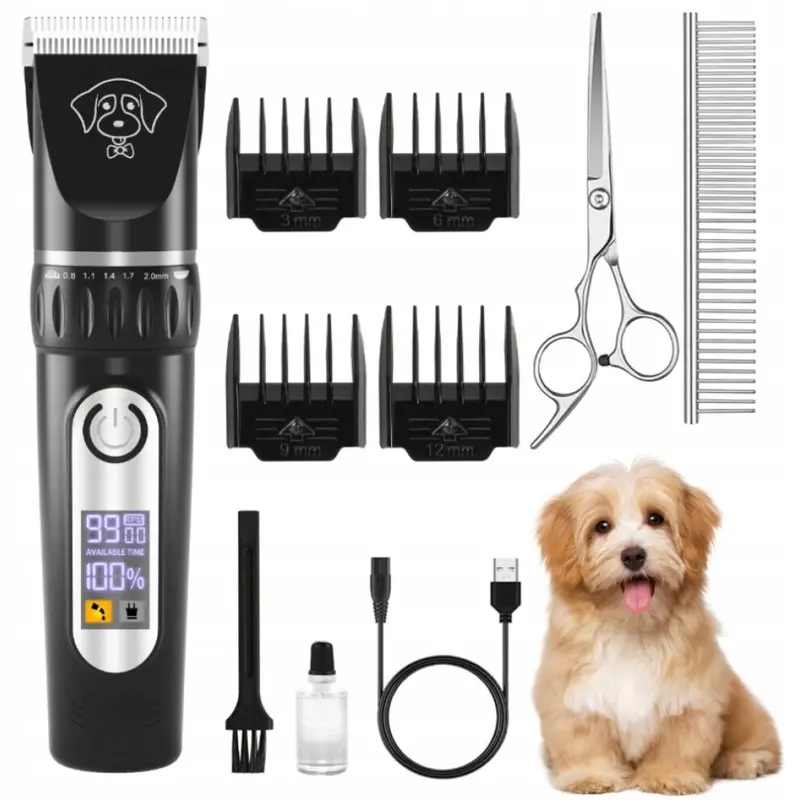 Dog Electric Clippers Pet Grooming Cordless Hair Shaver Trimmer Kit USB Rechargeable