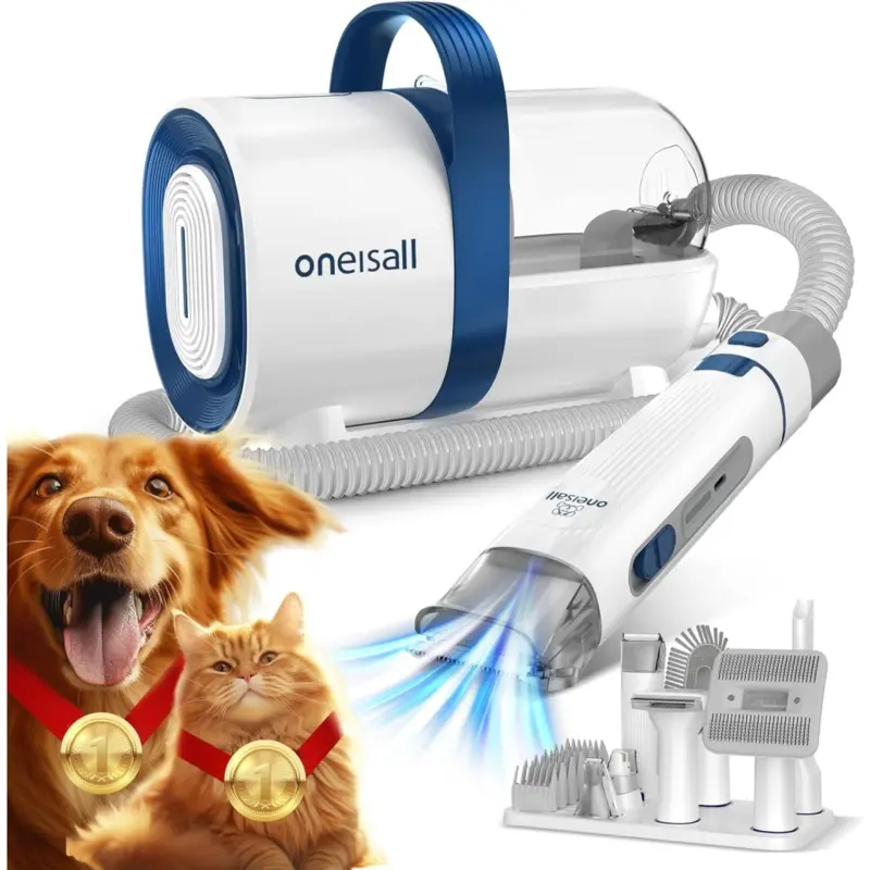 Oneisall Dog Grooming Vacuum Kit With Clippers & Tools Size 7