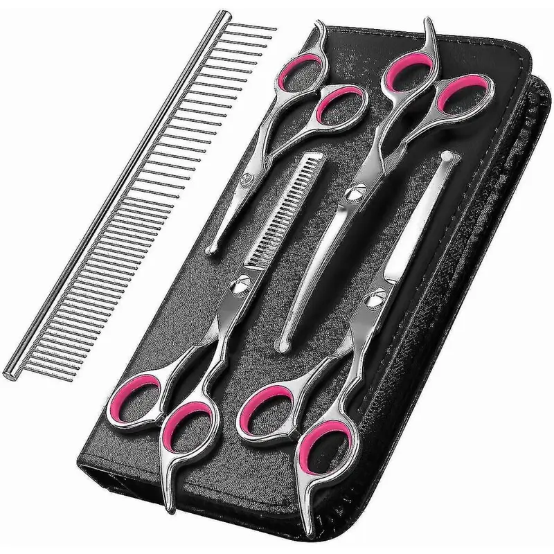 Dog Grooming Scissors Kit Professional Safety Thinning Shears Comb Size 5