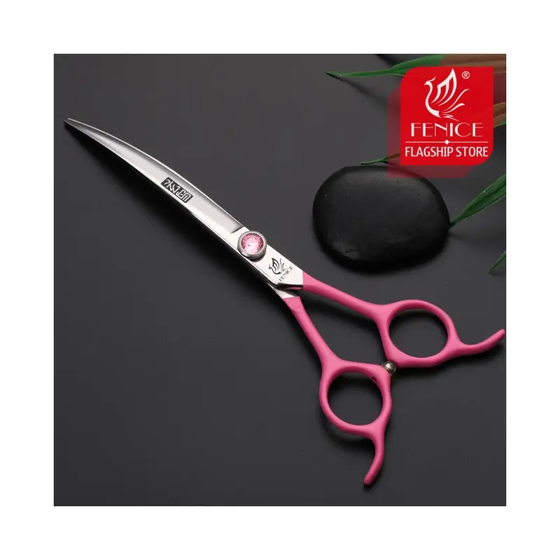 Fenice Inch Professional Pet Grooming Curved Scissors Japan 440C Stainless Size 6.5