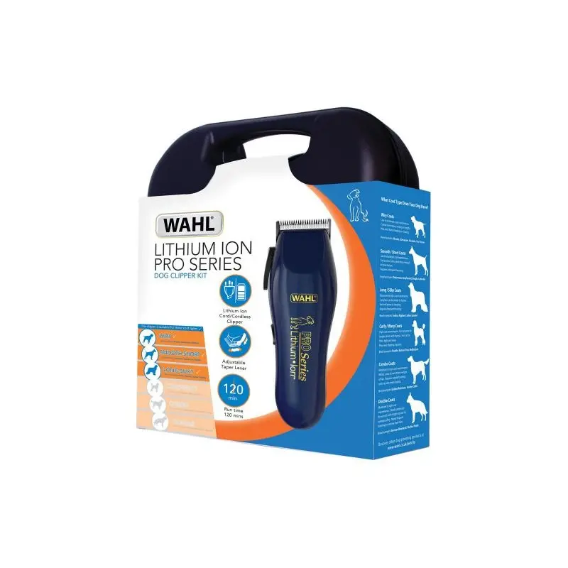 Wahl Cordless Lithium Ion Pro Series Dog Clipper Kit Grooming Set 9766-800