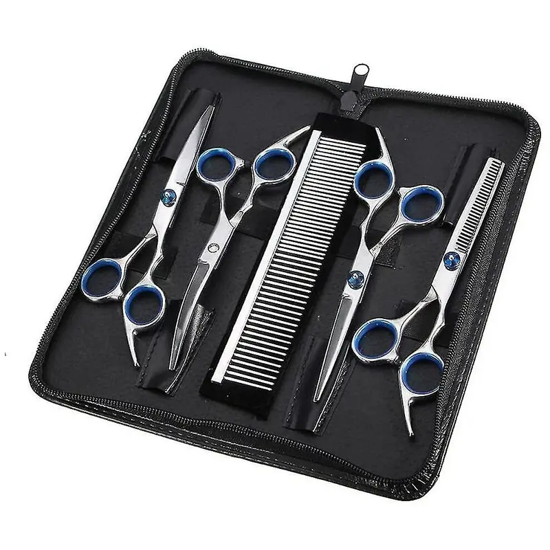 4 Pcs Professional Dog Grooming Scissors, Stainless Steel Pet Grooming Size 4