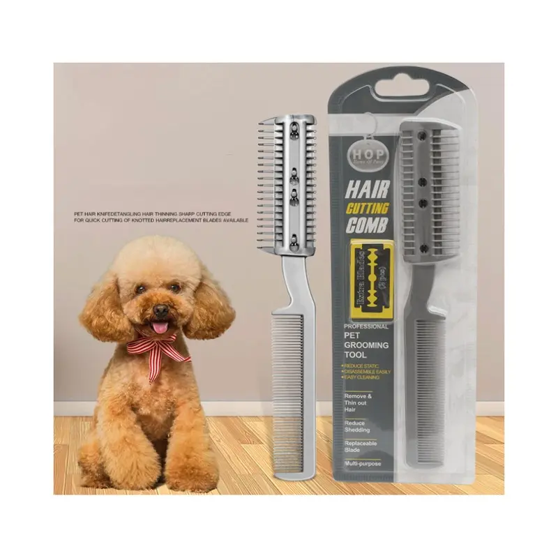 Newjass 2Sided Razor Clipper Comb Pet Hair Trimmer Grooming Cutter Dogs Cats Size 2
