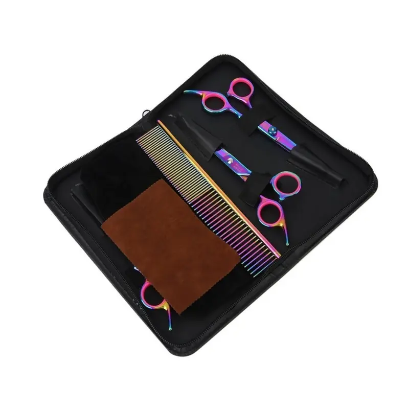 Wejoy Pet Grooming Scissors Set Straight Curved Thinning Animals Hair Cutting Kit