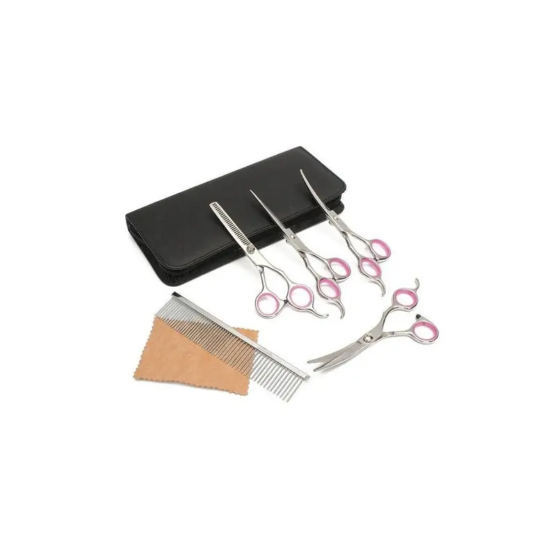 Greenzech Pet Dog Hair Cutting Scissors 6" Grooming Kits Curved Shears Tool