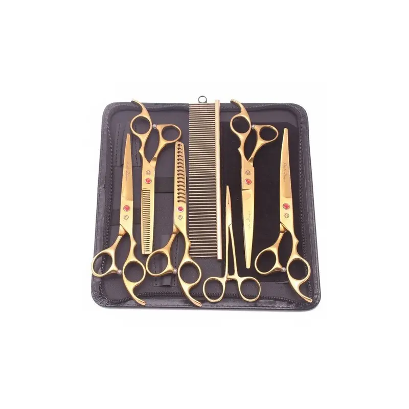 Geni-Store Gold (Gold) Dog Grooming Scissors Kit Stainless Pet Curved Scissors Size 1
