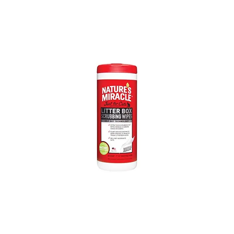 Natures Miracle Just For Cats Litter Box Scrubbing Wipes, Count (Nm-5574) Size 30