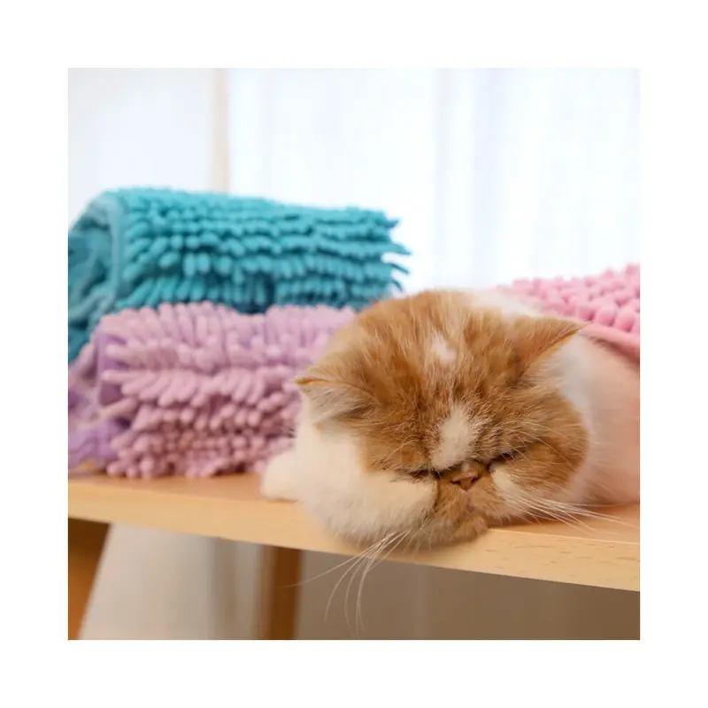 Pet Cat Fiber Chenille Quick-Drying Bath Beauty Towel Soft And Comfortable Dog Towel