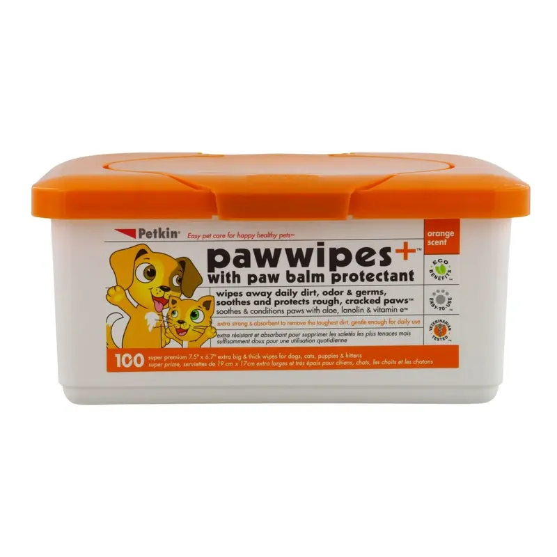 Petkin Paw Wipes, White, 100 Count (Pack of 1)