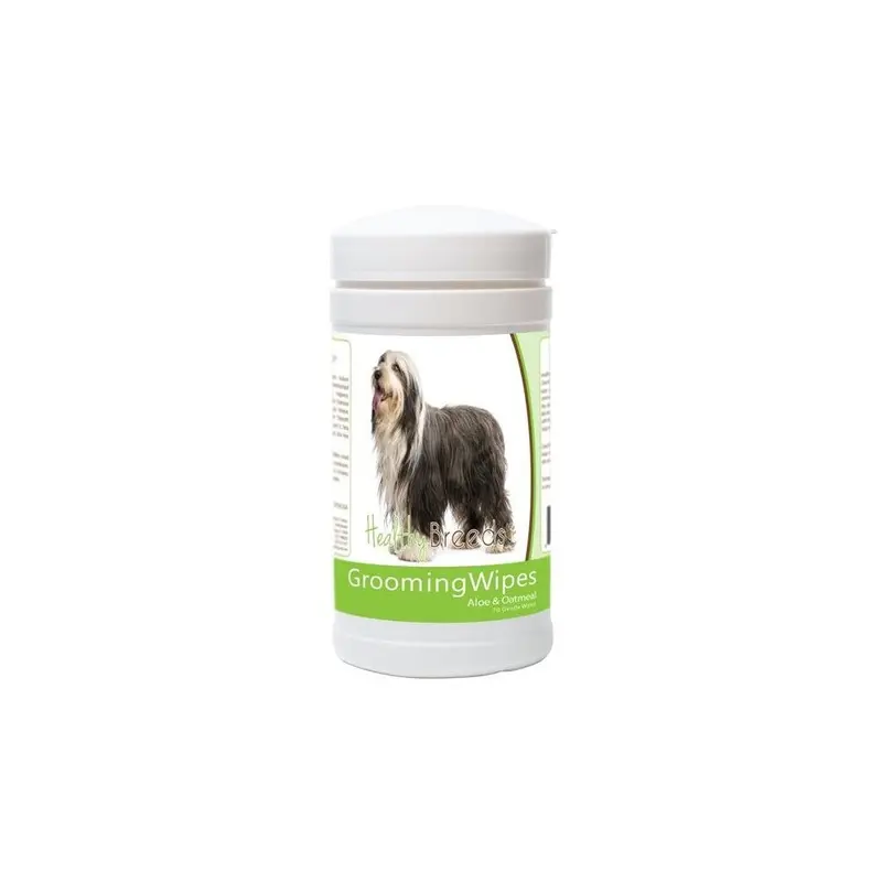 Healthy Breeds 840235179245 Bearded Collie Grooming Wipes - 70 Count