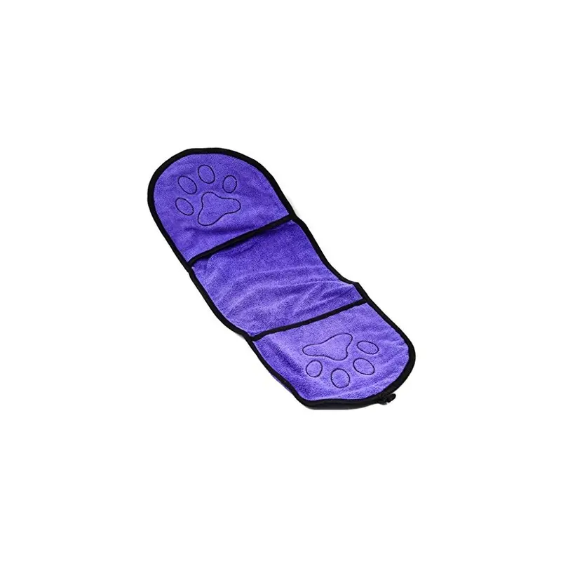 Protastic Purple Dog Bath Towel - Microfiber, Machine Washable Quick Drying Pet Towel