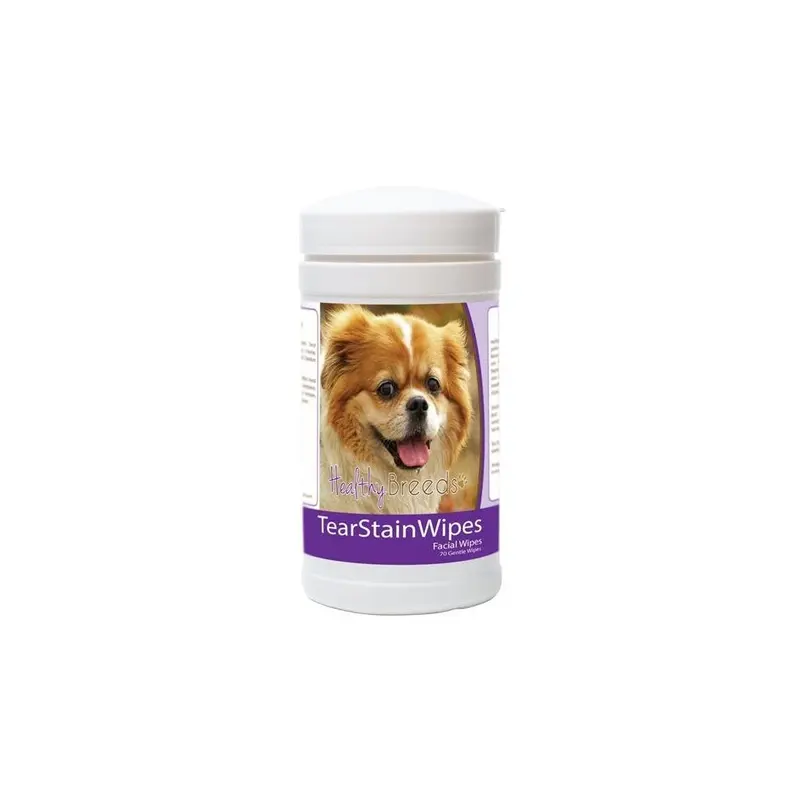 Healthy Breeds 840235172604 Tibetan Spaniel Tear Stain Wipes - 70 Count