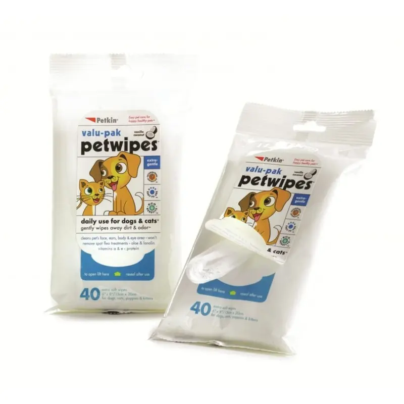 Sharples Petkin Eco Wipe Vanilla & Coconut (40Pcs) Size 40
