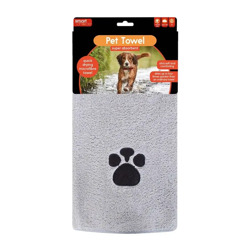 YL Grey Microfibre Quick Drying Pet Towel Cleaning Dog Puppy X 50Cm 100Cm