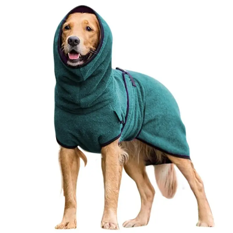 Blue (Lake 4XL) Pet Dog Clothes Towelling Drying Bathrobe Coat Puppy Warmer Apparel
