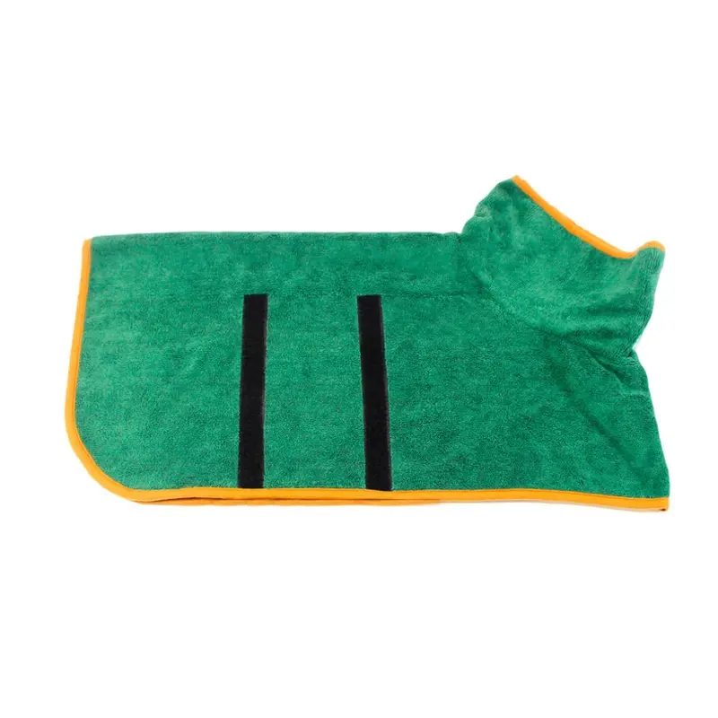 Green (, L) Towel Bathrobe Dog Microfibre Bath Robe Pet Super Coat Absorbent Drying