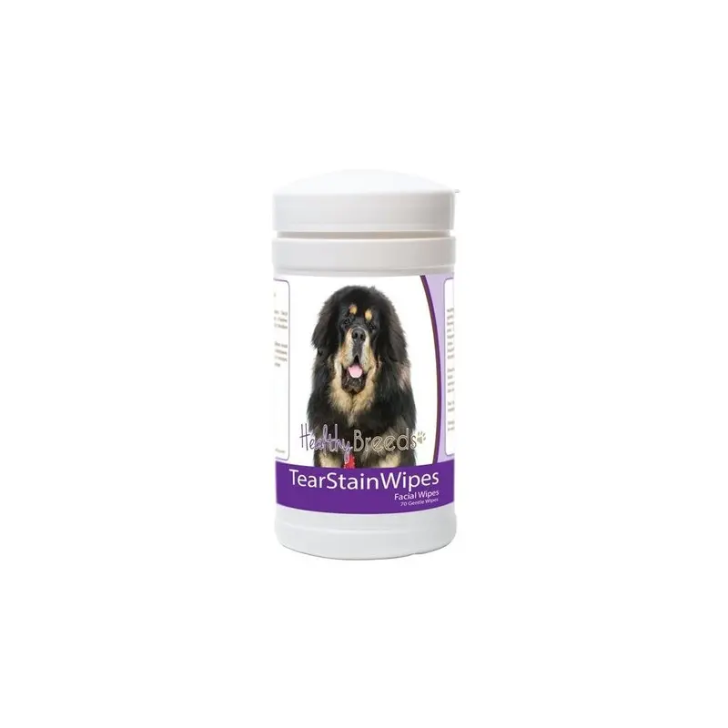 Healthy Breeds 840235176961 Tibetan Mastiff Tear Stain Wipes - 70 Count
