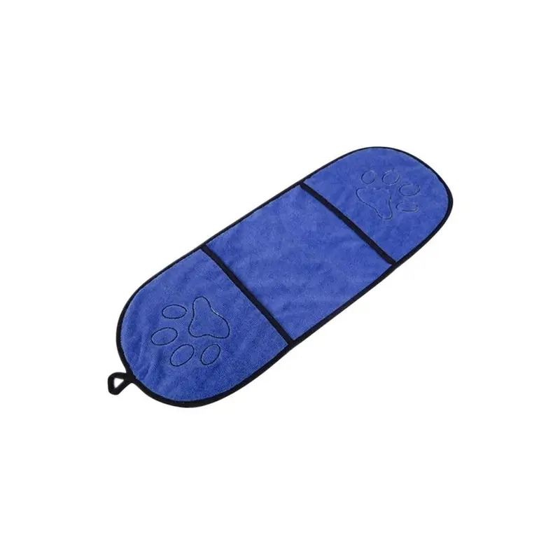 Hod Pets Blue (Blue) Microfibre Absorbent Pet Dog Bath Towel With Hand Pockets Size 1